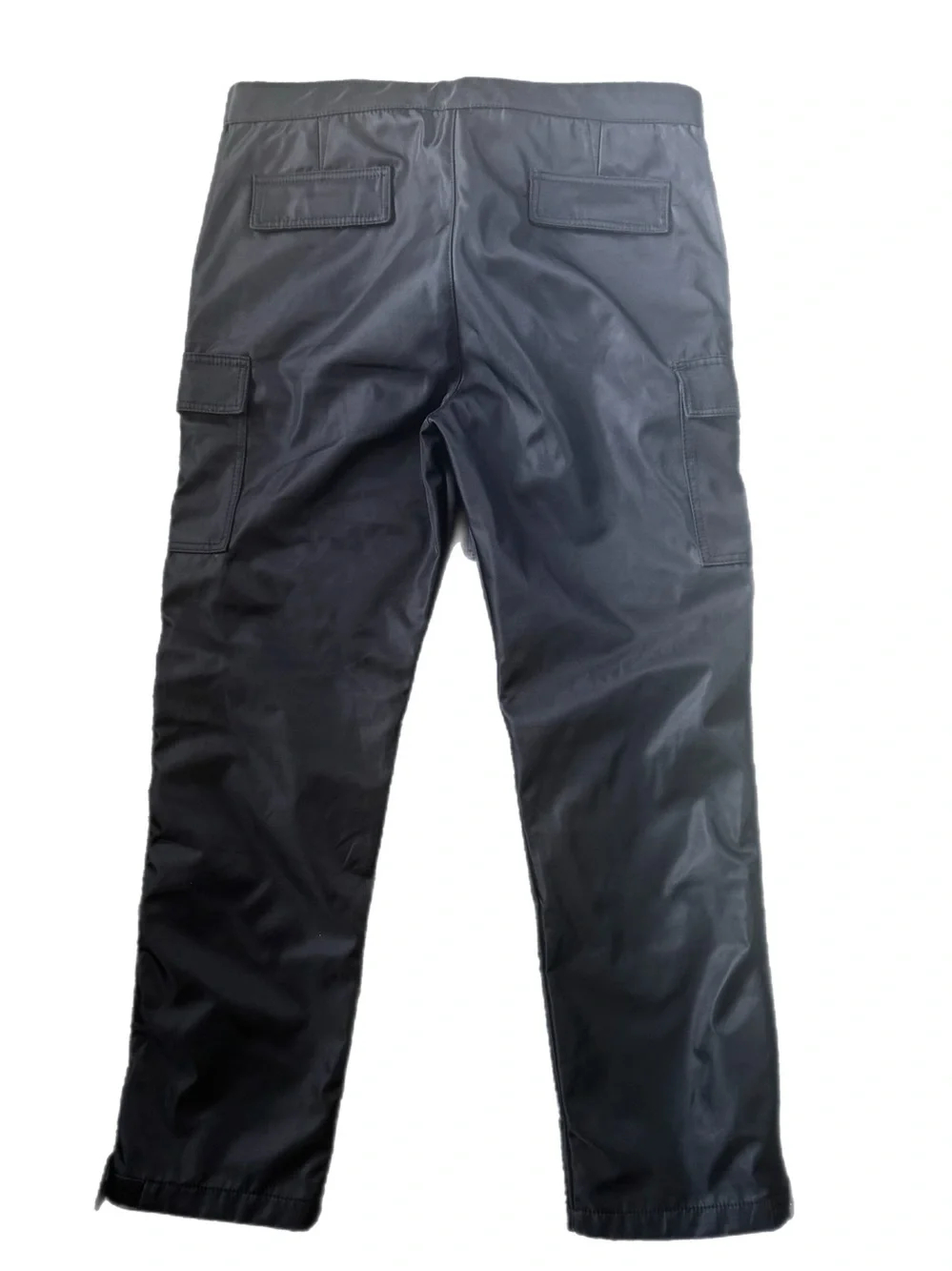 MNML Black Nylon Side Snap Zip Closure Cargo Pants Relaxed Tapered